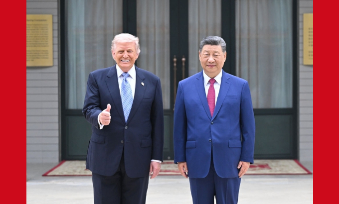习近平同美国总统特朗普在中南海小范围会晤