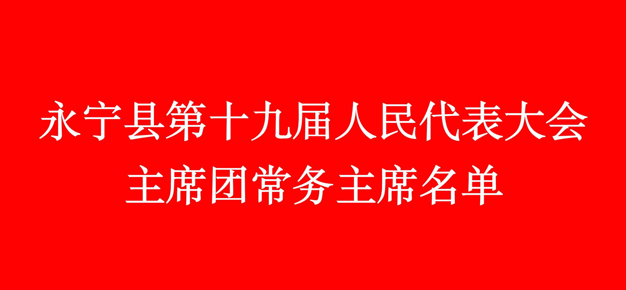 永宁县第十九届人民代表大会第五次会议 主席团常务主席名单