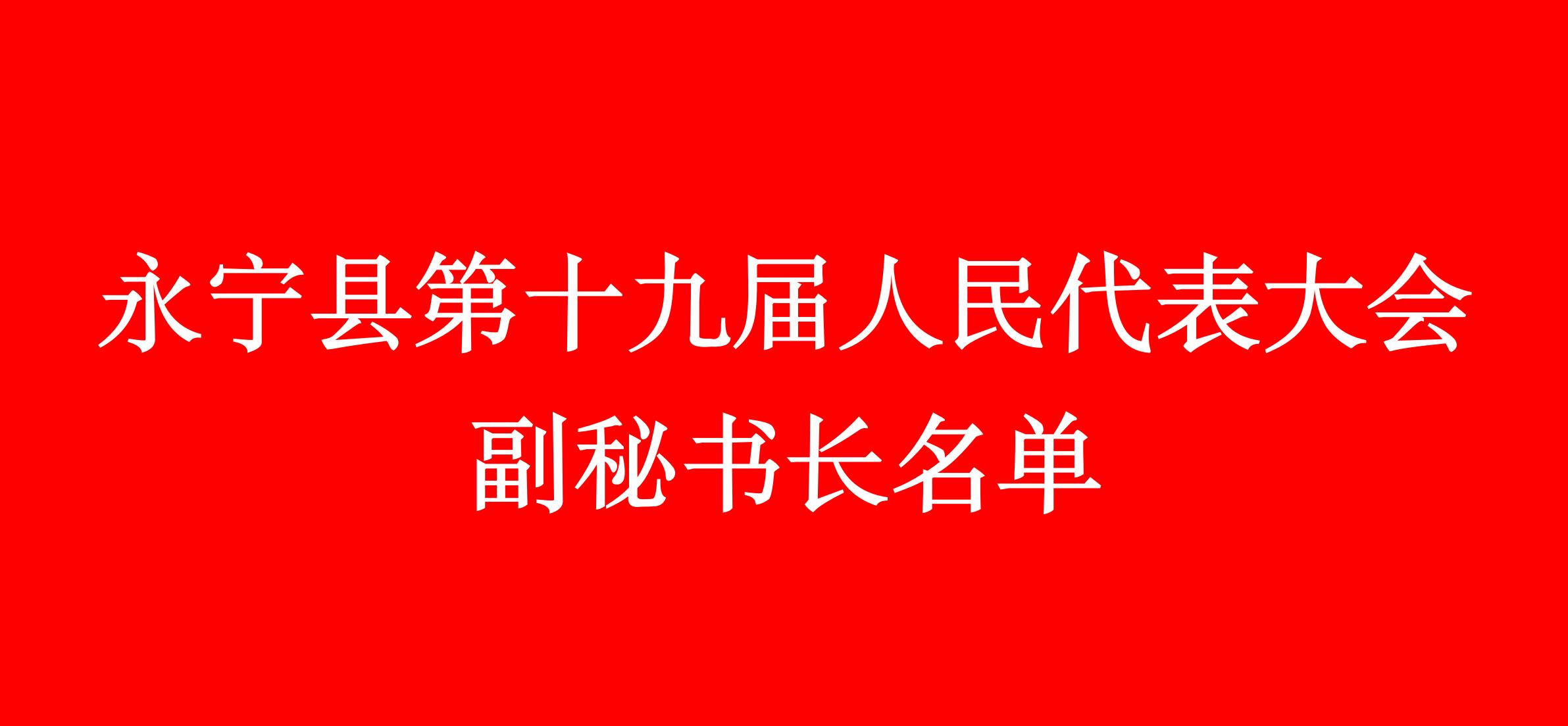 永宁县第十九届人民代表大会第五次会议 副秘书长名单
